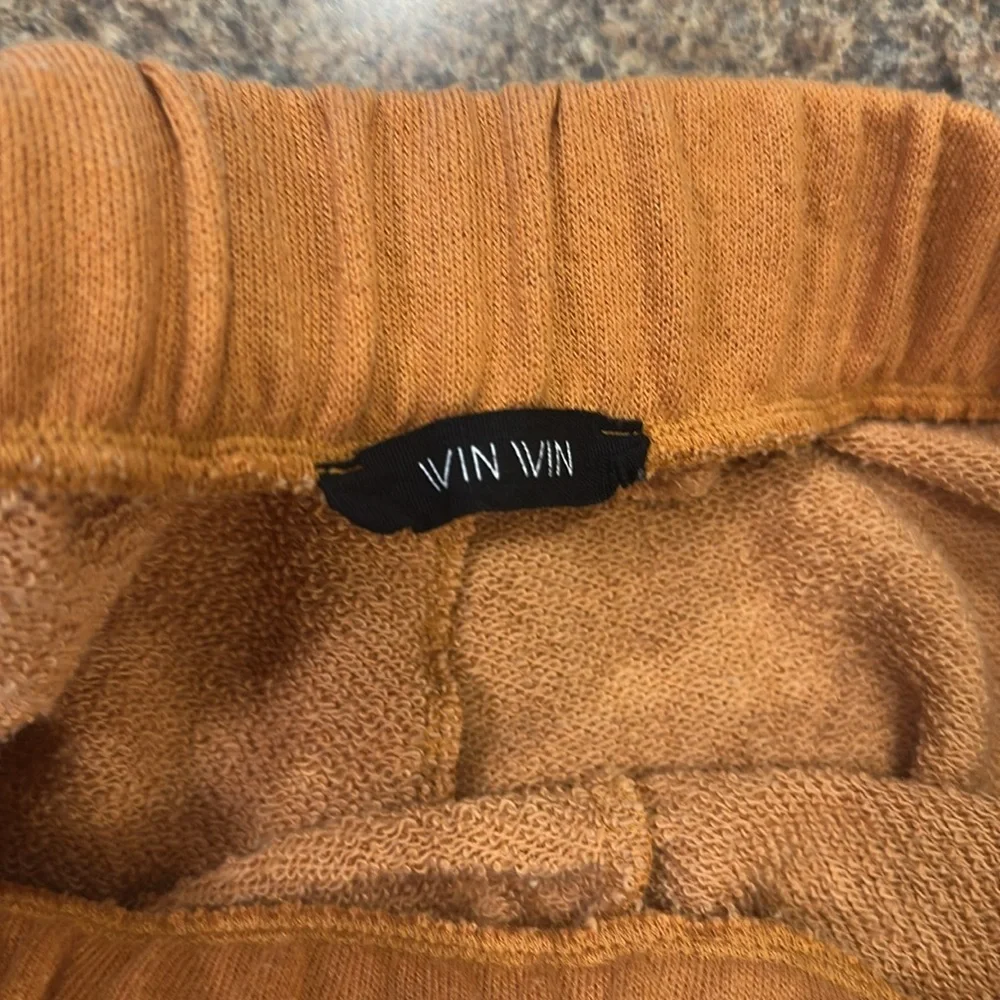 WIN WIN Wide Leg Sweatpants Pull On With A Drawstring Pumpkin Color Size Large - Picture 7 of 8